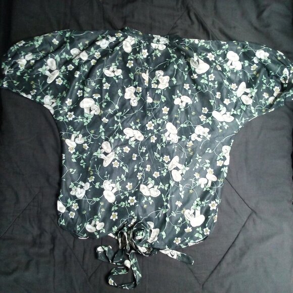 Vintage Mushrooms Polyester Disco Shirt V-Neck - Picture 3 of 4